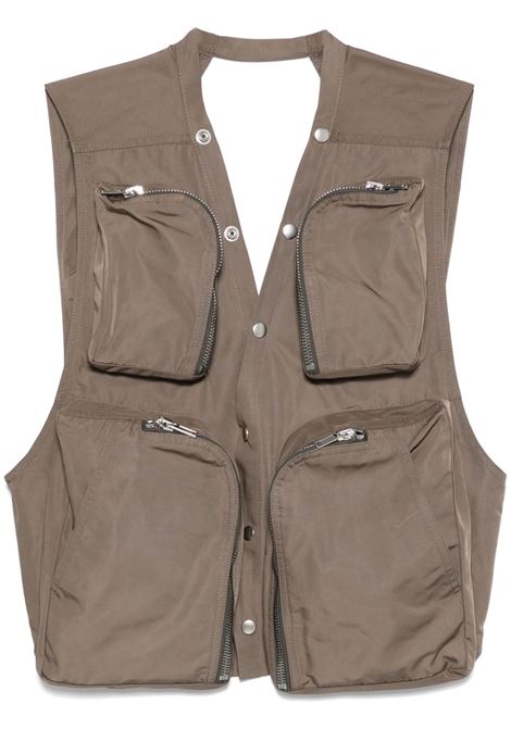 Gilet con tasche in taupe Rick owens - uomo RICK OWENS | RU01E5767FT34